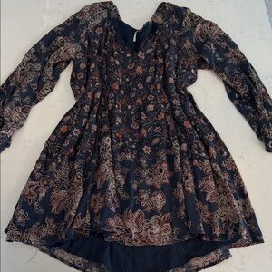 Free People Floral Long Sleeve Dress